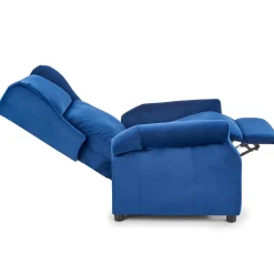 Garnero Arredamenti Poltroncine Imbottite|Poltrone Relax-Poltrona reclinabile imbottita in velluto Cassiopea Blu