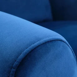 Garnero Arredamenti Poltroncine Imbottite|Poltrone Relax-Poltrona reclinabile imbottita in velluto Cassiopea Blu