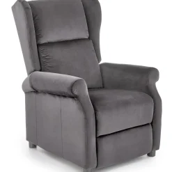 Garnero Arredamenti Poltrone Relax|Poltroncine Imbottite-Poltrona reclinabile imbottita in velluto Cassiopea Grigio