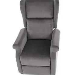 Garnero Arredamenti Poltrone Relax|Poltroncine Imbottite-Poltrona reclinabile imbottita in velluto Cassiopea Grigio