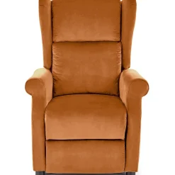 Garnero Arredamenti Poltrone Relax-Poltrona reclinabile imbottita in velluto terracotta Cassiopea Arancio