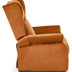Garnero Arredamenti Poltrone Relax-Poltrona reclinabile imbottita in velluto terracotta Cassiopea Arancio