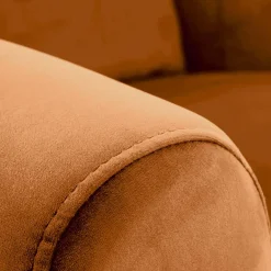 Garnero Arredamenti Poltrone Relax-Poltrona reclinabile imbottita in velluto terracotta Cassiopea Arancio