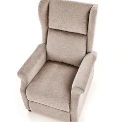Garnero Arredamenti Poltrone Relax|Poltroncine Imbottite-Poltrona reclinabile massaggiante imbottita in tessuto Elion Beige