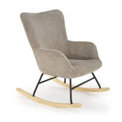 Garnero Arredamenti Poltrone Sala D'attesa|Poltrone Relax-Poltrona relax a dondolo legno velluto grigio Calmont