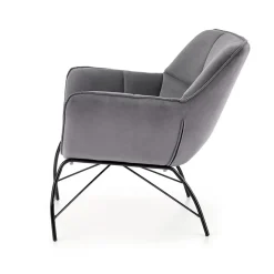 Garnero Arredamenti Poltrone Design|Poltrone Relax-Poltrona relax da sala in velluto grigio nero Indiana