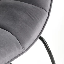 Garnero Arredamenti Poltrone Design|Poltrone Relax-Poltrona relax da sala in velluto grigio nero Indiana