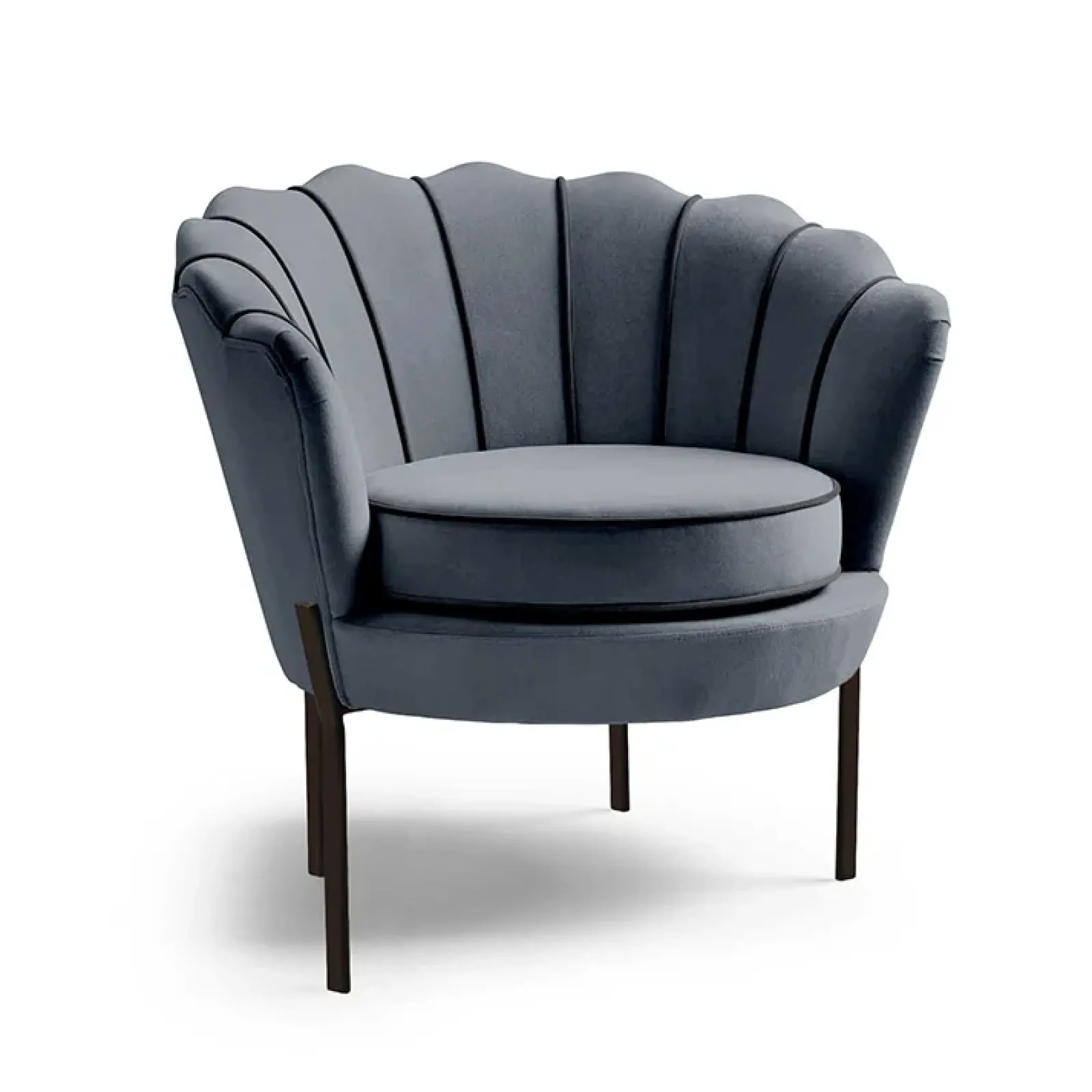 Garnero Arredamenti Poltrone Design|Poltrone Relax-Poltrona relax in velluto design moderno nero Pegasus Grigio