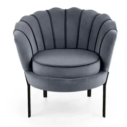 Garnero Arredamenti Poltrone Design|Poltrone Relax-Poltrona relax in velluto design moderno nero Pegasus Grigio