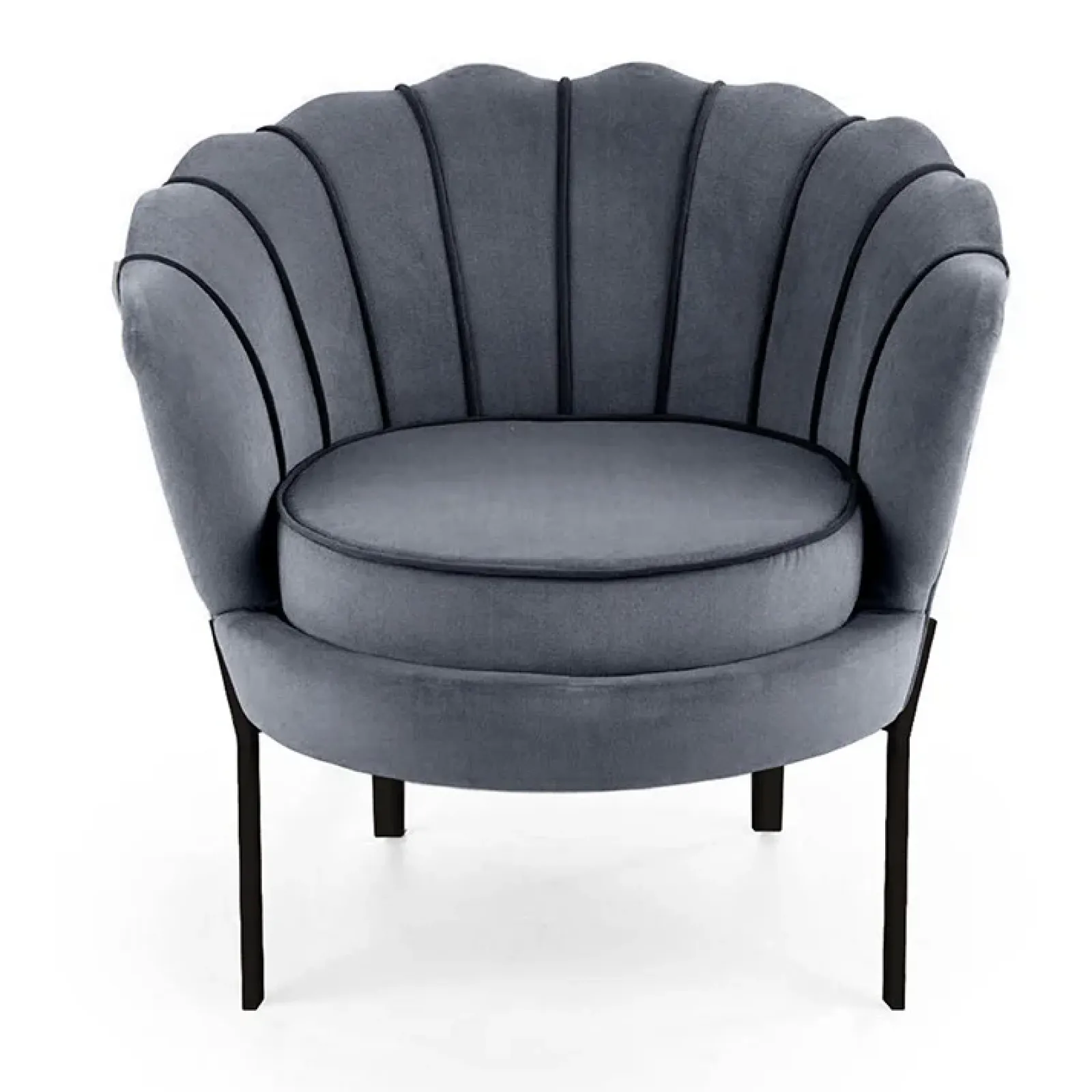 Garnero Arredamenti Poltrone Design|Poltrone Relax-Poltrona relax in velluto design moderno nero Pegasus Grigio