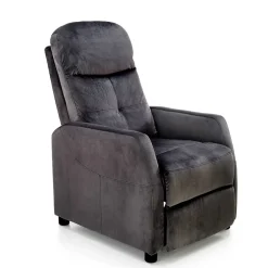 Garnero Arredamenti Poltrone Relax|Poltroncine Imbottite-Poltrona relax reclinabile in velluto antracite nero Sirmione