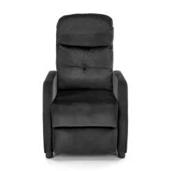 Garnero Arredamenti Poltrone Relax|Poltroncine Imbottite-Poltrona relax reclinabile in velluto antracite nero Sirmione