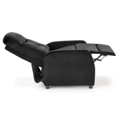 Garnero Arredamenti Poltrone Relax|Poltroncine Imbottite-Poltrona relax reclinabile in velluto antracite nero Sirmione