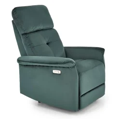 Garnero Arredamenti Poltrone Design|Poltrone Relax-Poltrona relax reclinabile elettrica in velluto verde Fatia