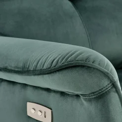 Garnero Arredamenti Poltrone Design|Poltrone Relax-Poltrona relax reclinabile elettrica in velluto verde Fatia