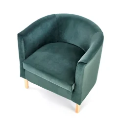 Garnero Arredamenti Poltrone Design|Poltrone Relax-Poltrona soggiorno in tessuto verde scuro rovere Macao