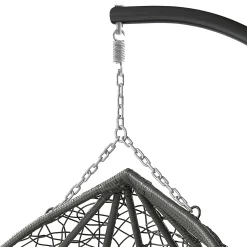 Garnero Arredamenti Dondoli Da Giardino|Poltrone Da Giardino-Poltrona sospesa 2 posti da giardino 120x200h cm nero con cuscini beige Ibisco Nero - Beige