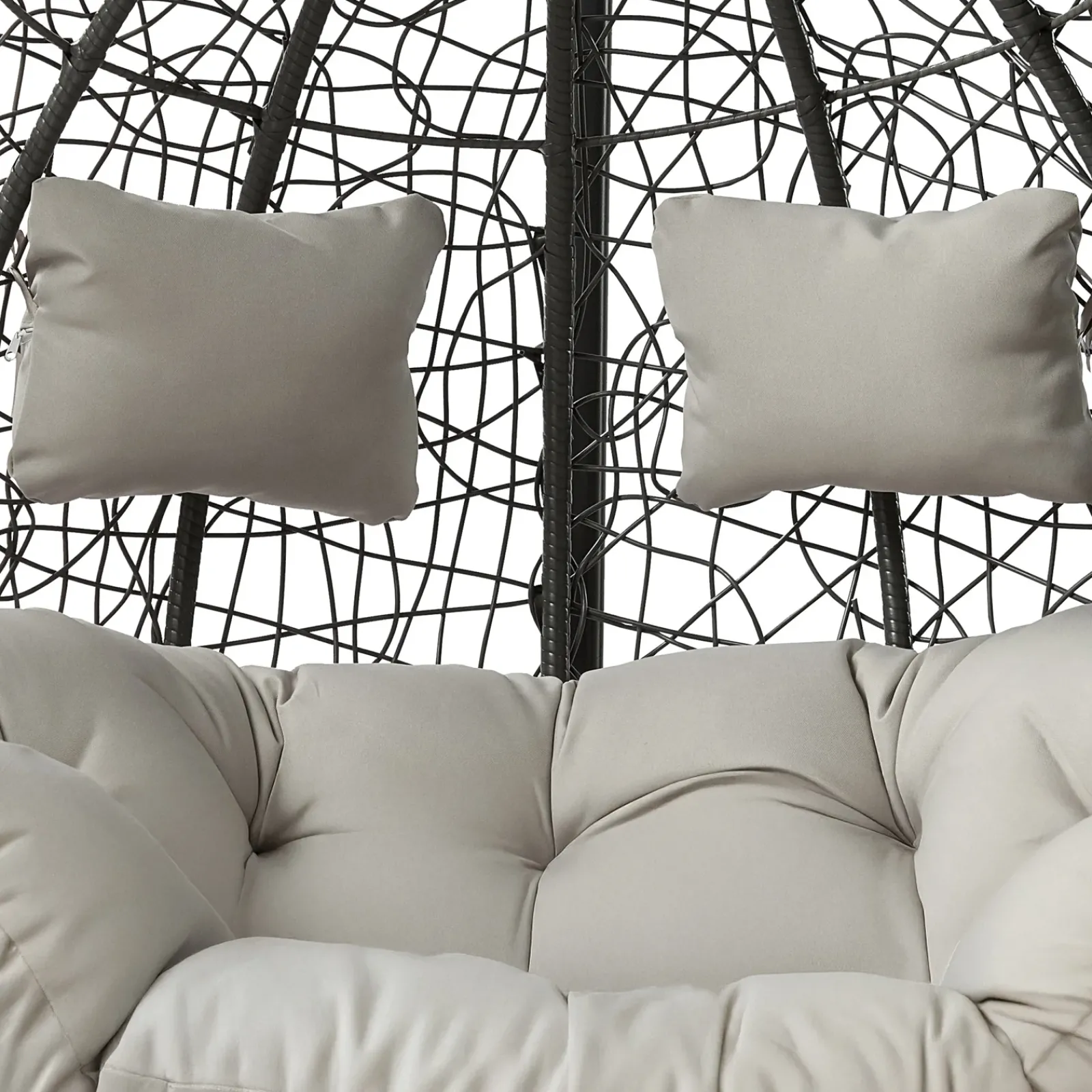 Garnero Arredamenti Dondoli Da Giardino|Poltrone Da Giardino-Poltrona sospesa 2 posti da giardino 120x200h cm grigio con cuscini Ibisco Grigio scuro - Grigio chiaro