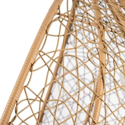 Garnero Arredamenti Poltrone Da Giardino-Poltrona sospesa 2 posti da giardino 120x200h cm marrone con cuscino beige Ibisco Rovere - Beige