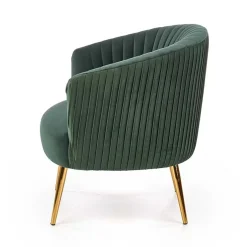 Garnero Arredamenti Poltrone Design|Poltrone Sala D'attesa-Poltroncina design in velluto con gambe oro Romance Verde