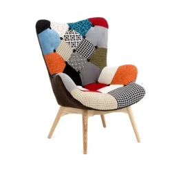 Garnero Arredamenti Poltroncine Imbottite-Poltroncina relax design in tessuto multicolore Norma