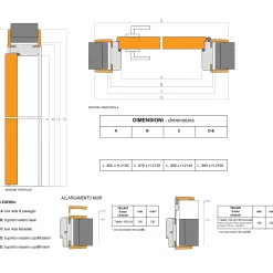 Garnero Arredamenti Porte-Porta battente reversibile per interni 80x210h cm Niagara Bianco Frassinato