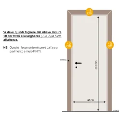 Garnero Arredamenti Porte-Porta battente reversibile per interni 80x210h cm Niagara Bianco Frassinato