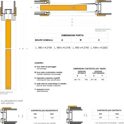 Garnero Arredamenti Porte-Porta battente reversibile per interni 90x210h cm Niagara Bianco Frassinato