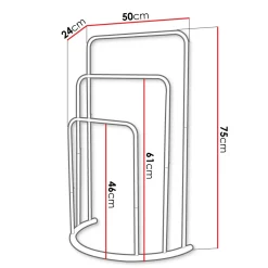 Garnero Arredamenti Accessori Bagno-Portasciugamani da bagno 50x75h cm 3 livelli nero Marinella