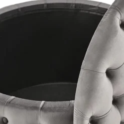 Garnero Arredamenti Pouf-Pouf contenitore moderno Maximilien Grigio