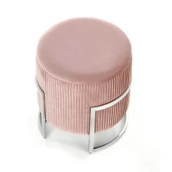 Garnero Arredamenti Pouf-Pouf da salotto contenitore in velluto Franklin Rosa