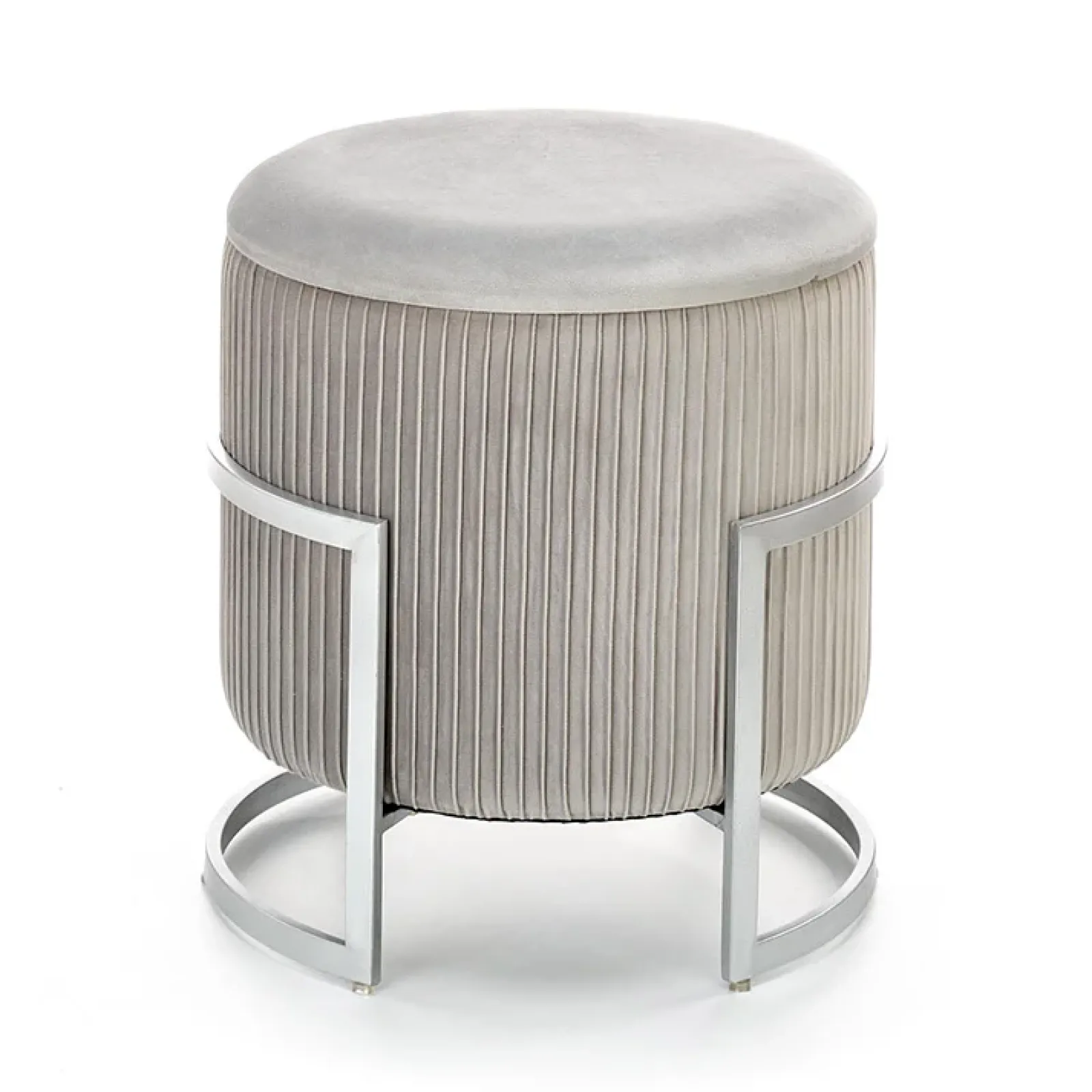 Garnero Arredamenti Pouf-Pouf da salotto contenitore in velluto chiaro Franklin Grigio