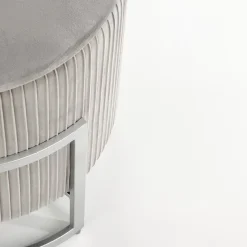 Garnero Arredamenti Pouf-Pouf da salotto contenitore in velluto chiaro Franklin Grigio