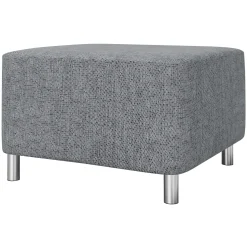 Garnero Arredamenti Pouf-Pouf imbottito in tessuto 65x56cm grigio chiaro Titus Tessuto Lawa Grigio