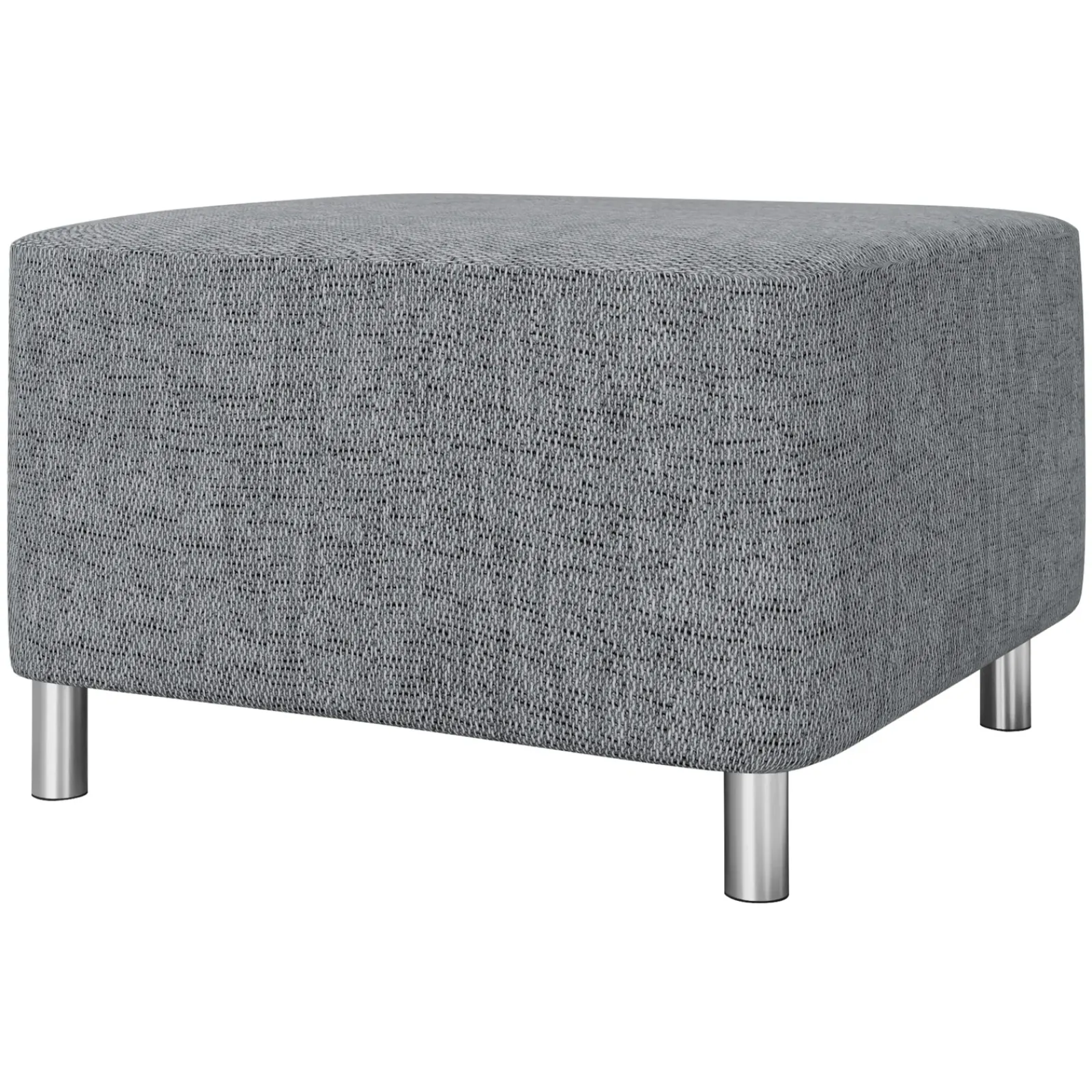 Garnero Arredamenti Pouf-Pouf imbottito in tessuto 65x56cm grigio chiaro Titus Tessuto Lawa Grigio