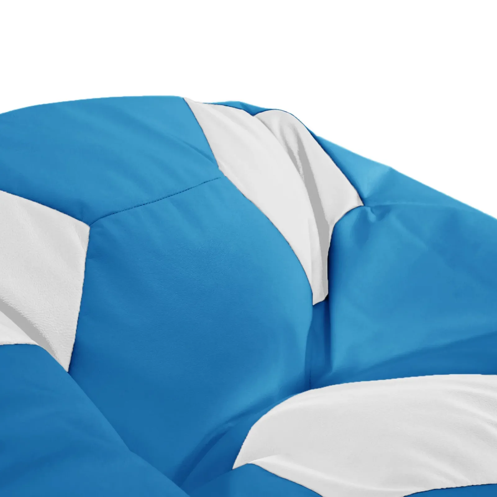 Garnero Arredamenti Pouf-Pouf poltrona sacco palla da calcio blu bianco ecopelle Lionel Blu - Bianco