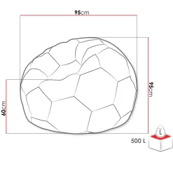 Garnero Arredamenti Pouf-Pouf poltrona sacco palla da calcio blu bianco ecopelle Lionel Blu - Bianco