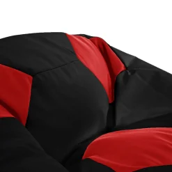 Garnero Arredamenti Pouf-Pouf poltrona sacco palla da calcio ecopelle nero rosso Lionel Nero - Rosso