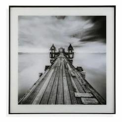 Garnero Arredamenti Portafotografie E Quadri-Quadro da parete con stampa Ponticello 50x50cm bianco nero Roia