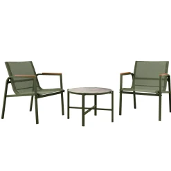 Garnero Arredamenti Salotto Da Giardino-Salotto da giardino 2 posti con tavolino moderno verde Adamo