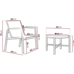 Garnero Arredamenti Salotto Da Giardino-Salotto da giardino 2 posti con tavolino moderno verde Adamo