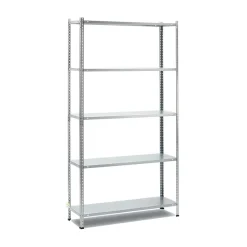 Garnero Arredamenti Armadi Da Esterno|Scaffali E Dispense-Scaffale in metallo 5 ripiani 75x147cm grigio Kumi