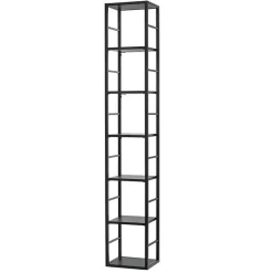 Garnero Arredamenti Mensole E Pensili|Mobili Multiuso-Scaffale sospeso da parete 30x176h cm 6 ripiani nero opaco in metallo Misaki Gihome®