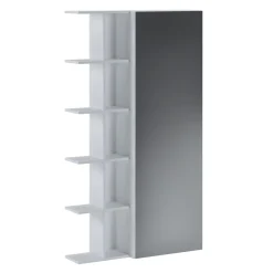 Garnero Arredamenti Scarpiere E Cassepanche|Scarpiere-Scarpiera con libreria 88x160h cm 1 anta con specchio bianco Vanda