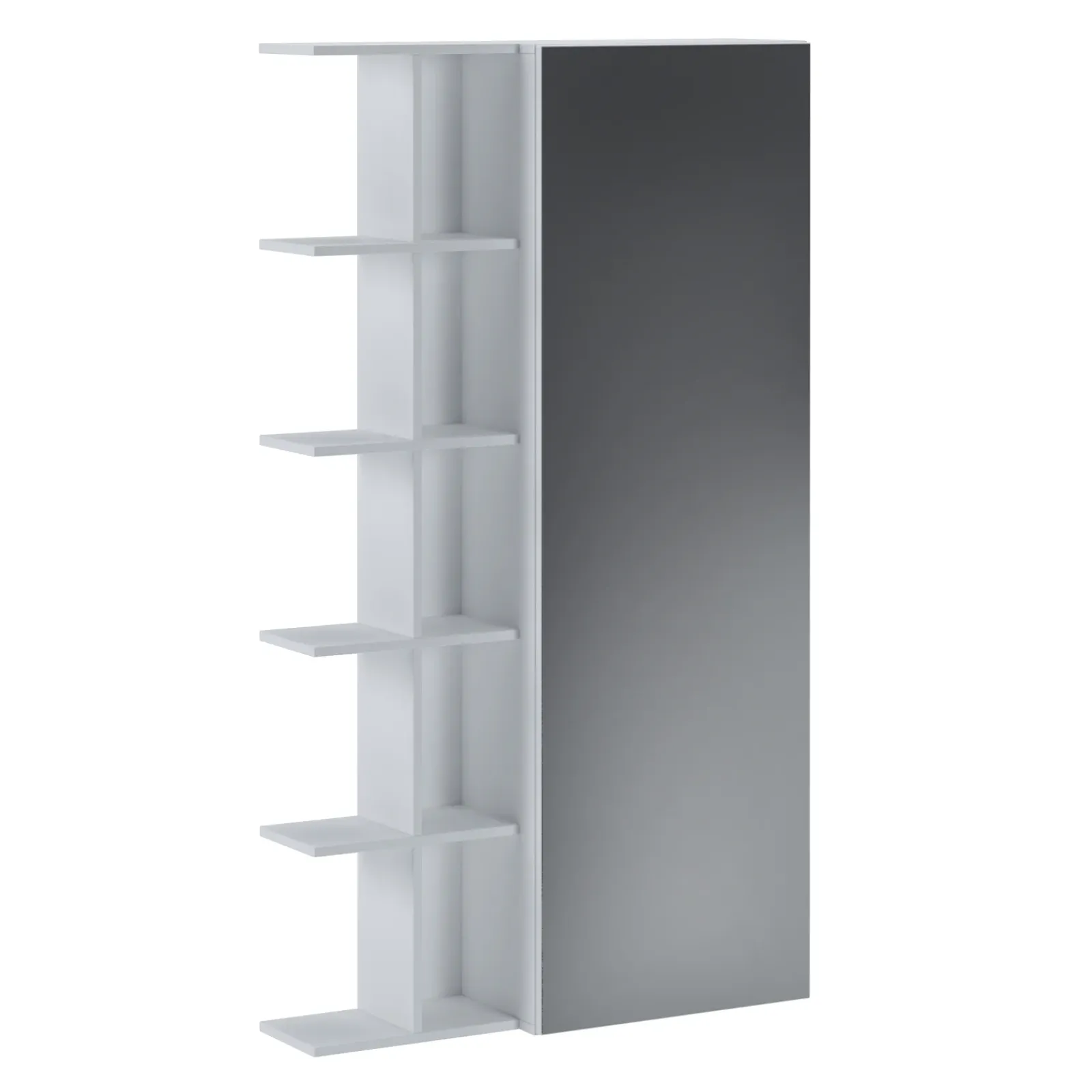 Garnero Arredamenti Scarpiere E Cassepanche|Scarpiere-Scarpiera con libreria 88x160h cm 1 anta con specchio bianco Vanda