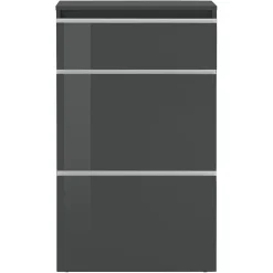 Garnero Arredamenti Scarpiere E Cassepanche|Scarpiere-Scarpiera ingresso 60x108h cm 2 ante lucido Eclisse Antracite