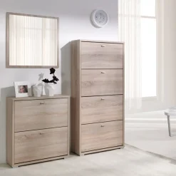 Garnero Arredamenti Scarpiere E Cassepanche|Scarpiere-Scarpiera ingresso  69x147h cm 4 ante Lola Rovere