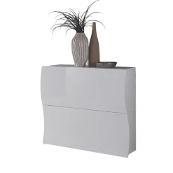 Garnero Arredamenti Scarpiere E Cassepanche|Scarpiere-Scarpiera ingresso 101x82h cm 2 ante moderna bianco lucido Sea Gihome®