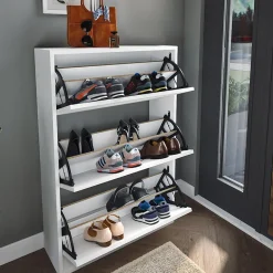 Garnero Arredamenti Scarpiere E Cassepanche|Scarpiere-Scarpiera ingresso 74x110h cm moderna bianco Palmaria Bianco Opaco