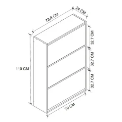 Garnero Arredamenti Scarpiere E Cassepanche|Scarpiere-Scarpiera ingresso 74x110h cm moderna bianco Palmaria Bianco Opaco